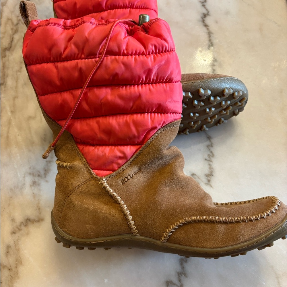 Red and Brown Quilted Boots excellent conditions like new